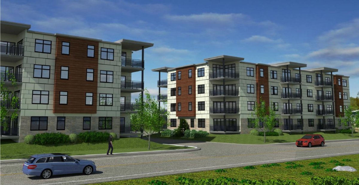 Image of the two new apartment building in the Saint John neighbourhood of Millidgeville.