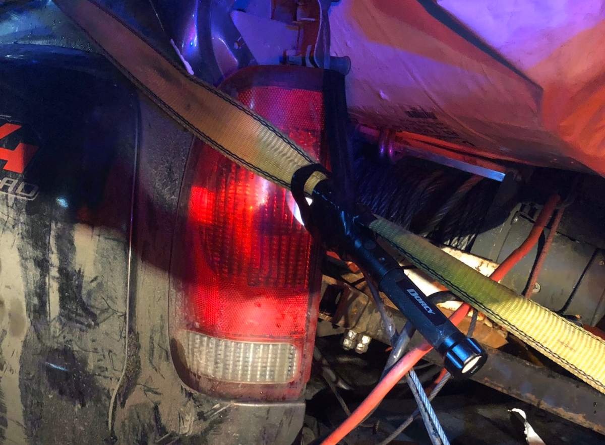 One of the flashlights Vancouver police say a driver had rigged up on his truck. 