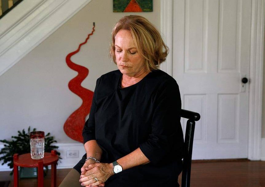 In this Friday, July 12, 2019 file photo, former opera singer Patricia Wulf pauses during an interview in her home in Virginia. Wulf expressed mixed emotions about Placido Domingo’s Tuesday, Feb. 25, 2020 apology.