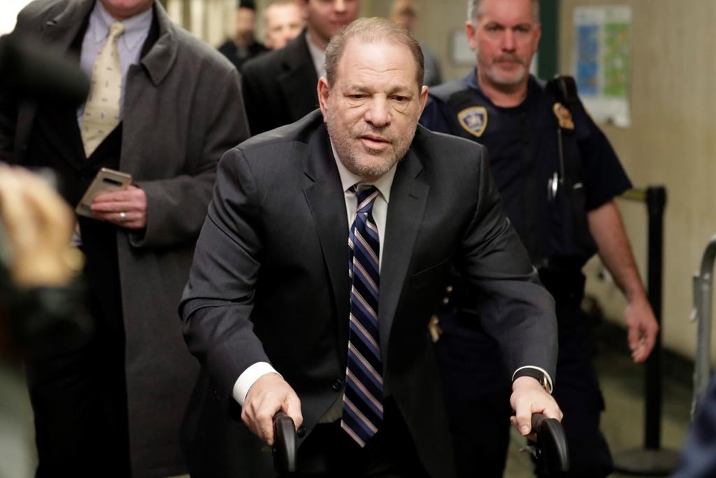 Harvey Weinstein arrives at a Manhattan courthouse for his rape trial in New York, Wednesday, Feb. 5, 2020. (AP Photo/Seth Wenig)