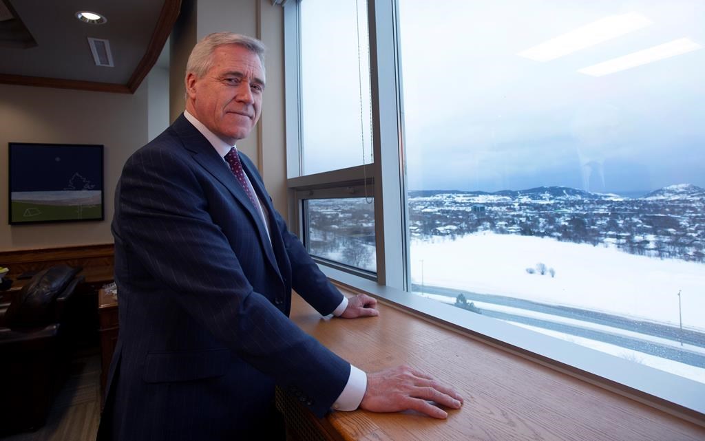 Newfoundland and Labrador Premier Dwight Ball poses for a picture in his office at the Confederation Building in St. John's on Tuesday, February 18, 2020.
