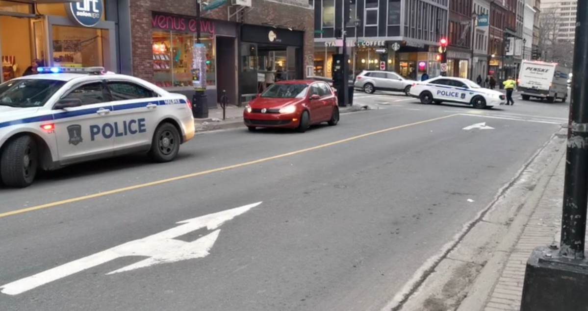 Barrington Street between Sackville Street and Spring Garden Road was closed for 30 minutes as a result. 