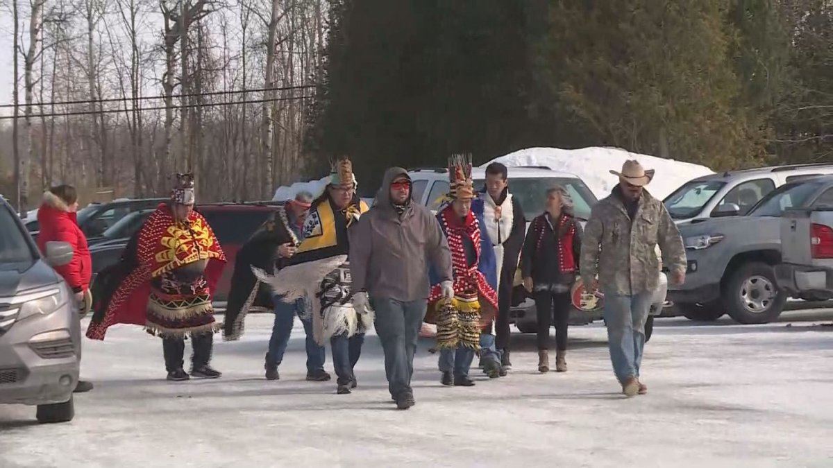 Traditional chiefs of the Wet'suwet'en First Nation arrive in Kahnawake, Que., as they continue their tour of Mohawk communities in eastern Canada.