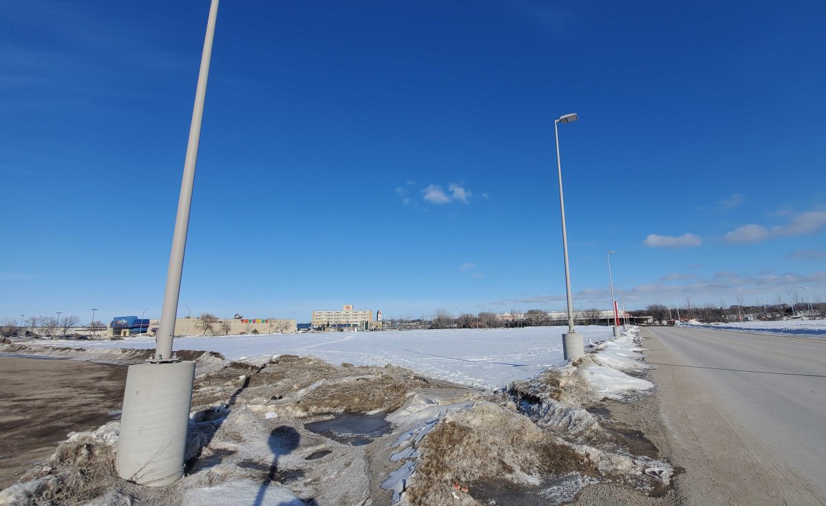 Shindico Development and Cadillac Fairview want to build commercial and residential buildings on this empty land near Polo Park Shopping Centre. 