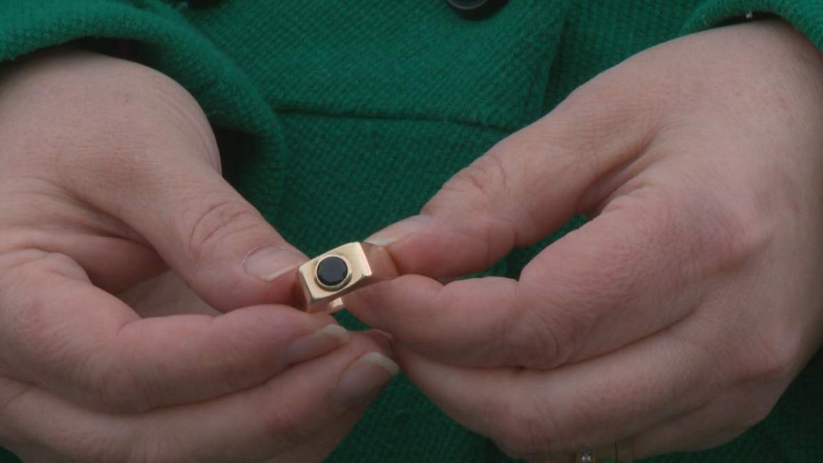 A Calgary mom and daughter are hoping to find the owner of an inscribed ring found in a shopping centre parking lot.