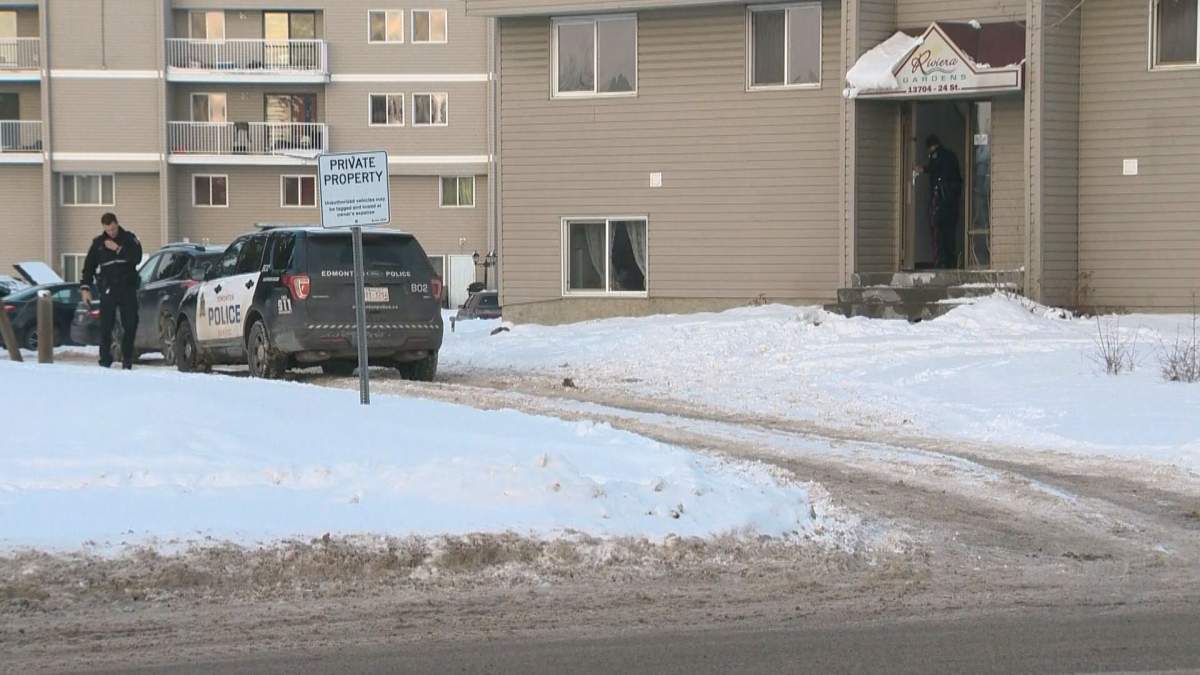 Edmonton police remained on scene at a reported shooting for much of the afternoon on Sunday, Feb. 16, 2020.