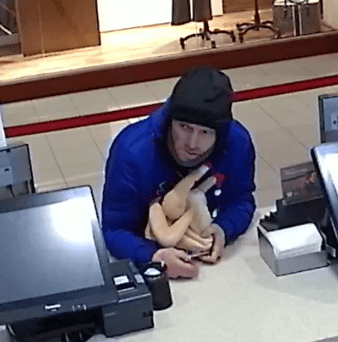 On Feb. 11, 2020 at approximately 1:22 p.m., RCMP allege a male suspect placed a rubber chicken over a donation box to conceal it, and left the business.