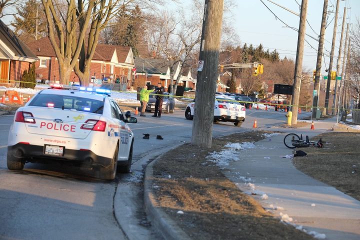 Police at the scene of a stabbing in Oshawa Saturday morning.