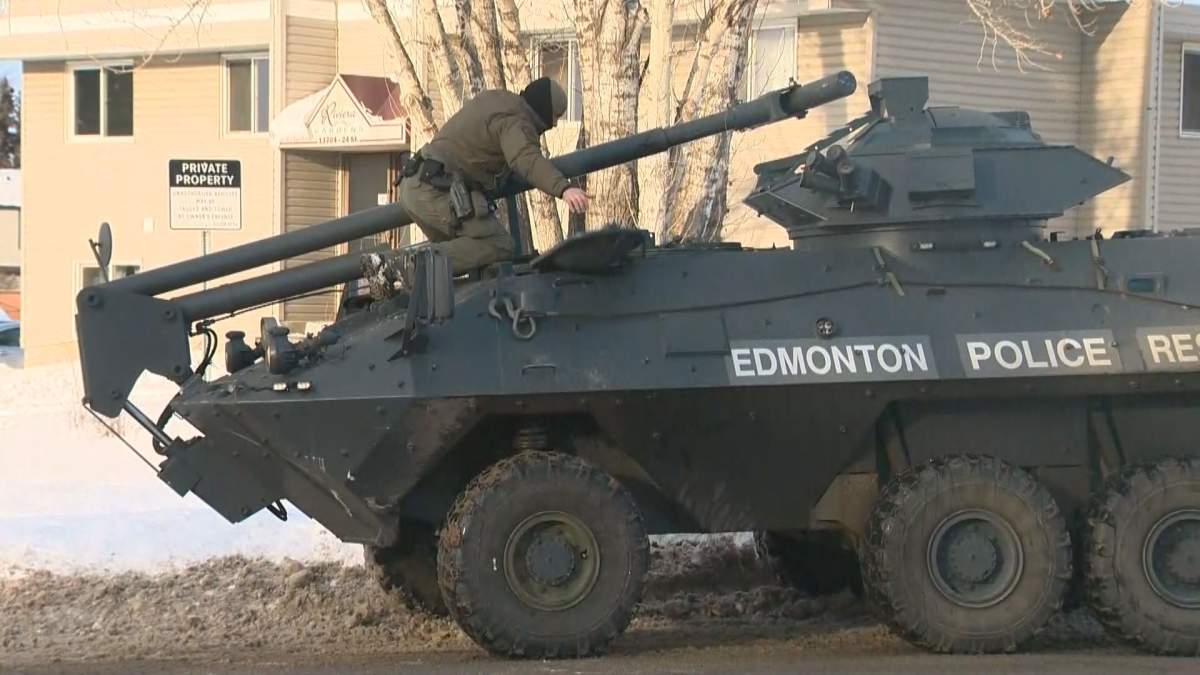 Edmonton police responded to reports of a shooting at an apartment building in northeast Edmonton on Sunday. 