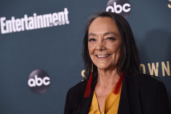 Tantoo Cardinal, a cast member in the new ABC television series "Stumptown," poses at the premiere of the show at the Petersen Automotive Museum, Monday, Sept. 16, 2019, in Los Angeles. 