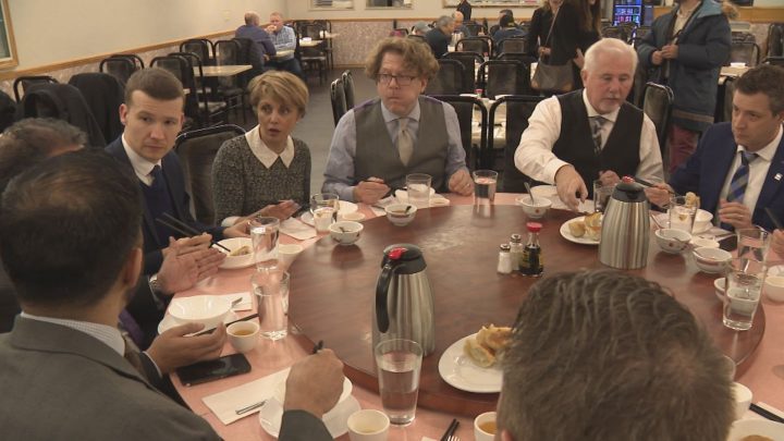 Calgary city councillors stop in Chinatown to support local businesses hit by coronavirus fears on Monday, Feb. 24, 2020.