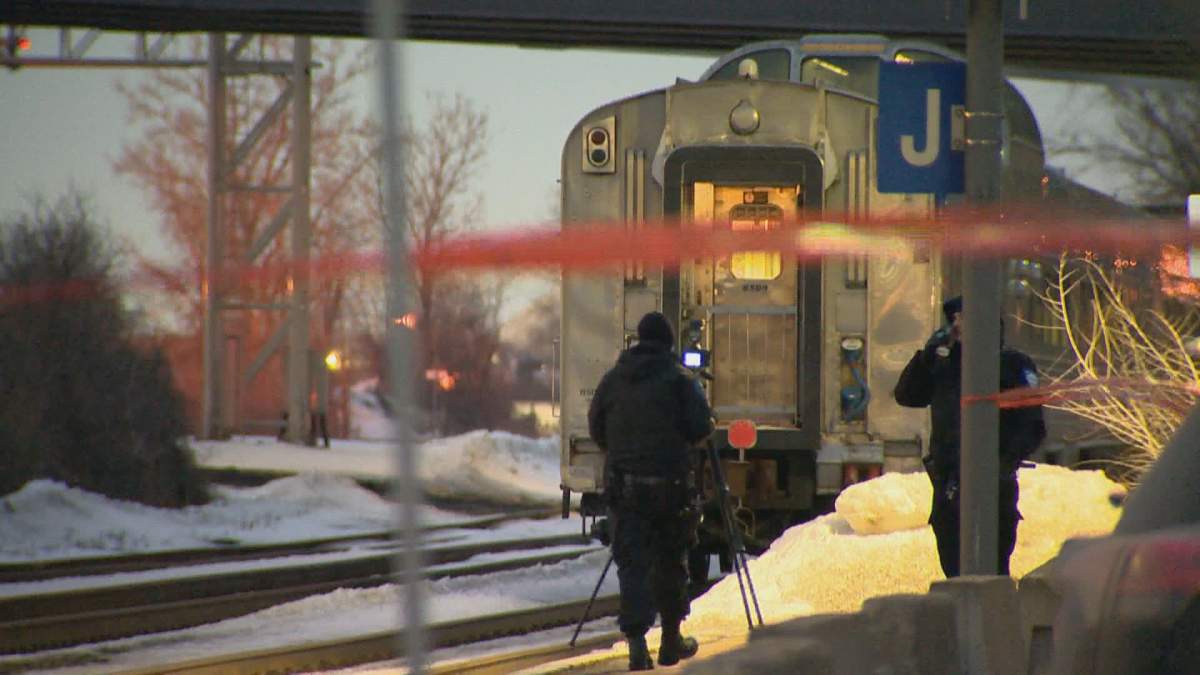 A pedestrian was killed by a Via Rail train at the Dorval train station early on the morning of Wednesday, Feb. 26, 2020.