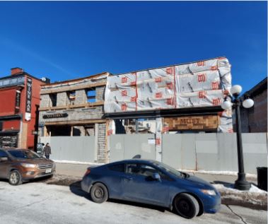 These buildings on William Street in Ottawa's historic ByWard Market were gutted by a major fire in April 2019. The city's heritage subcommittee on Tuesday approved proposed alterations to the buildings.