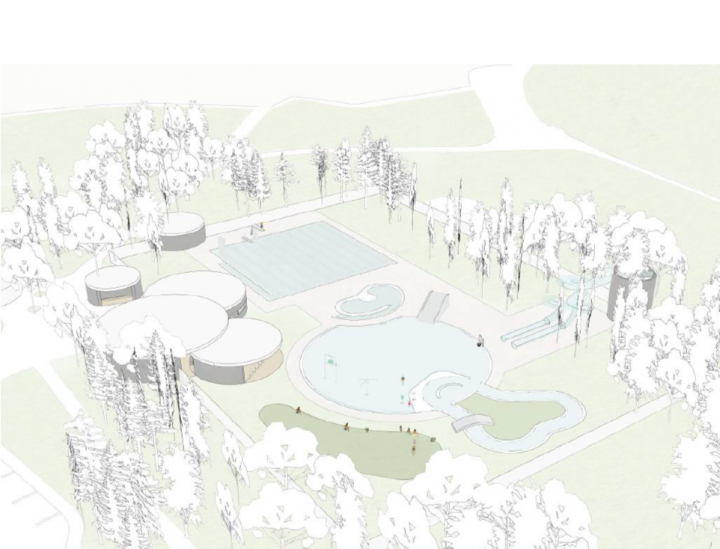 A proposed design for a new outdoor pool in Wascana Park.