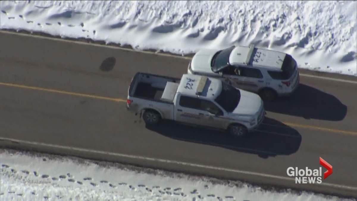 RCMP Major Crimes officers were investigating after a body was found west of Calgary.