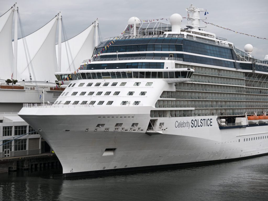 The cruise ship "Celebrity Solstice" docked at Canada Place, Vancouver, B.C., September 9, 2016. 