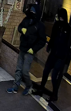 Kingston police are looking for suspects who allegedly broke into an apartment building and stole items from vehicles parked in an underground garage.