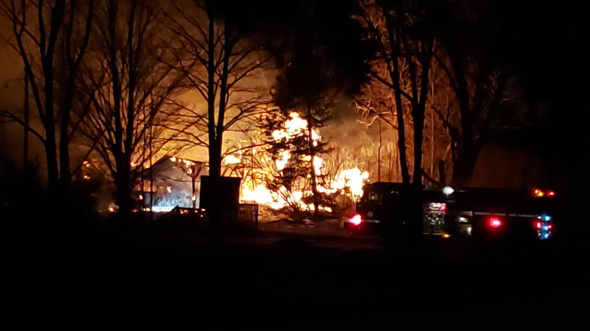 House destroyed by fire on Pleasant Point Road near Lindsay, Ont. on March 17, 2020.