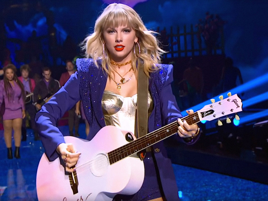 Taylor Swift performing her song  Lover  at the 2019 MTV Video Music Awards on Aug. 26, 2019, at the Prudential Center, in Newark, N.J.