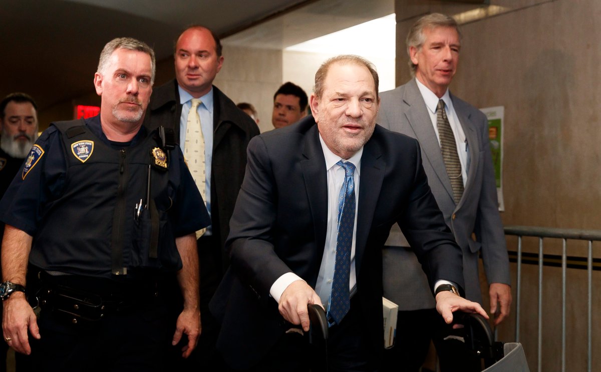 Harvey Weinstein (C) arrives to New York State Supreme Court as the jury continues to deliberate in his sexual assault trial in New York, New York, USA, 24 February 2020. 