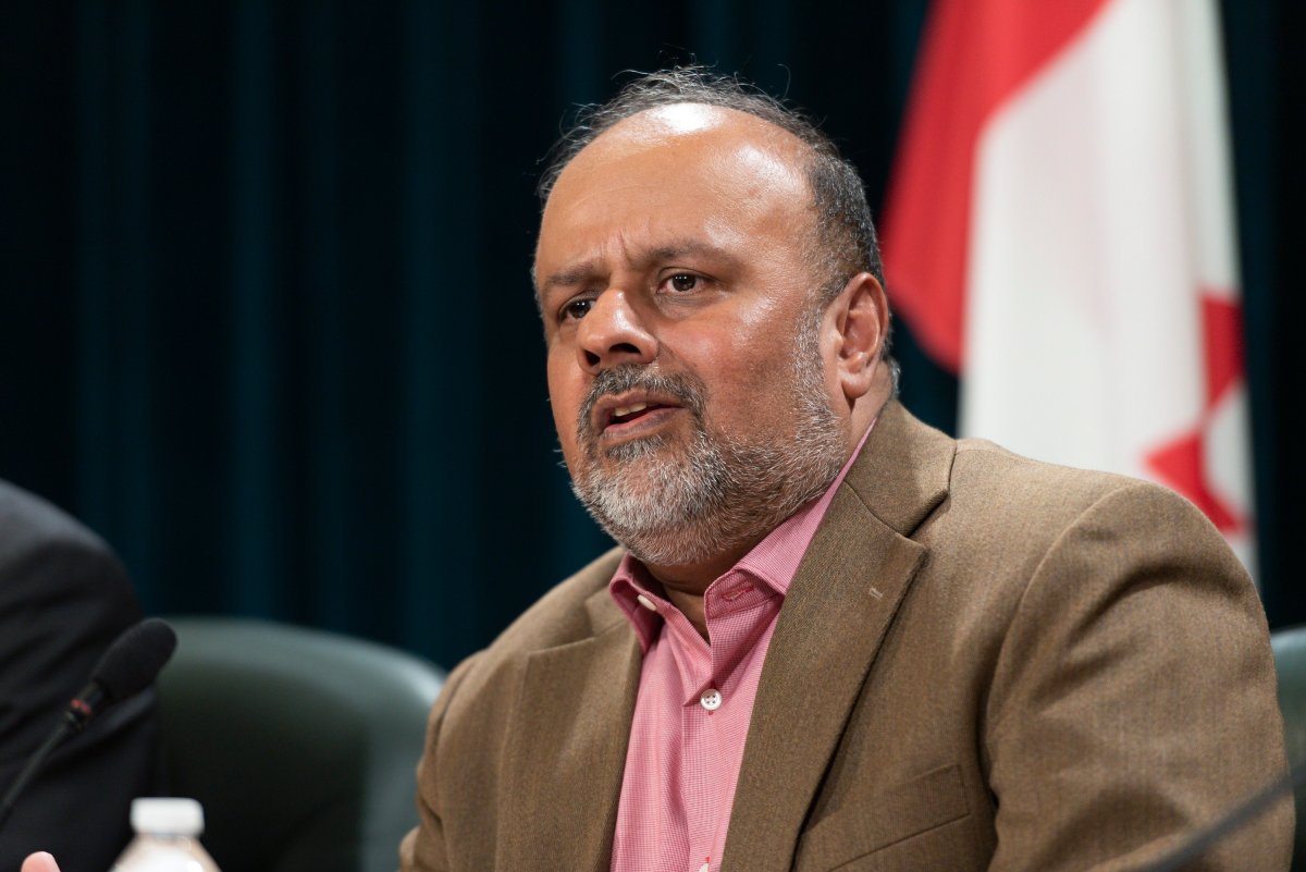 Saskatchewan's provincial chief medical health officer Dr. Saqib Shahab speaks during an update on COVID-19 at the Legislative Building in Regina on March 11, 2020.