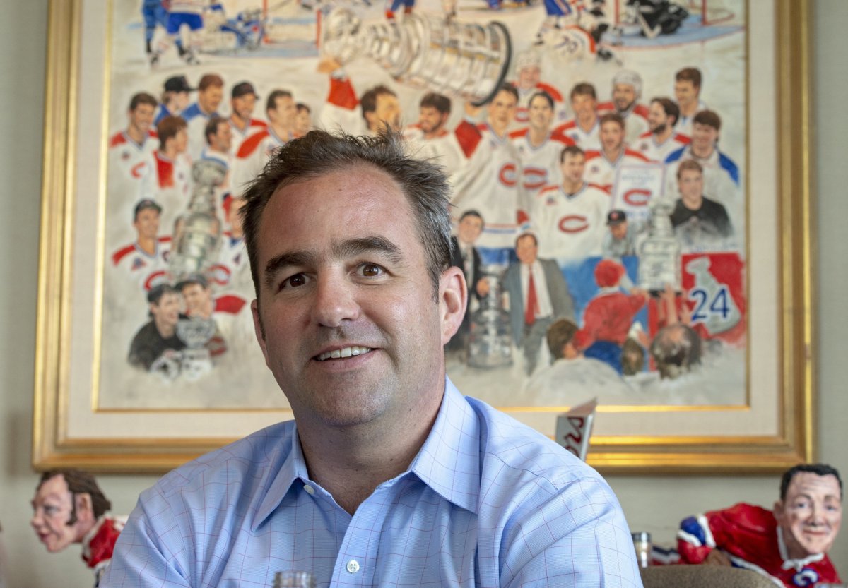 Montreal Canadiens owner Geoff Molson is seen in his office at the Bell Centre in Montreal on Tuesday, June 11, 2019. The Montreal Canadiens are reducing their workforce during the COVID-19 crisis. 