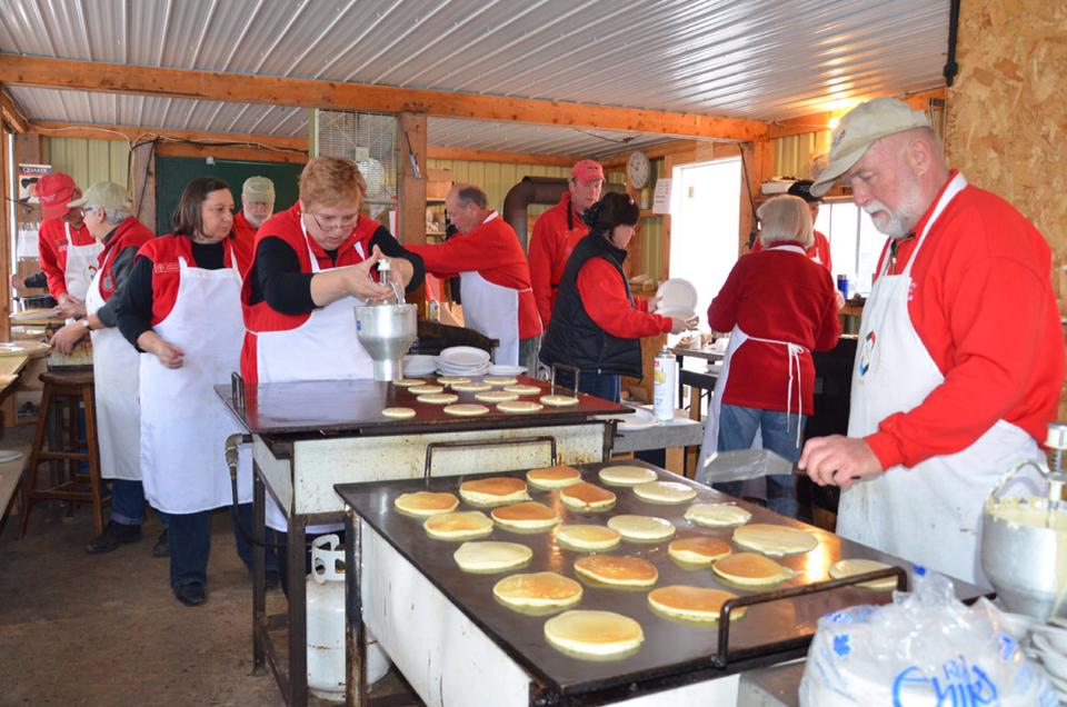 Pancakes being prepared at the Warkworth Maple Syrup Festival. The festival has been cancelled this weekend amid coronavirus concerns.