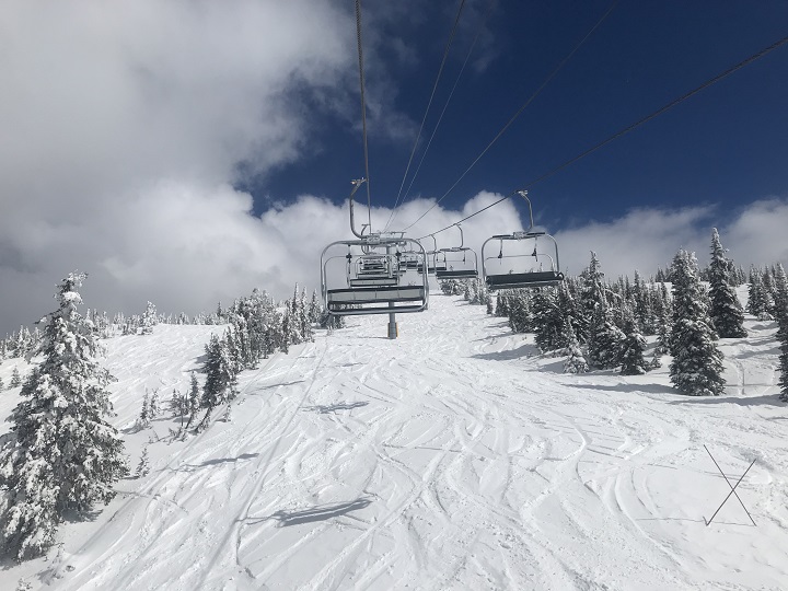 A ski lift at Big White Ski Resort near Kelowna, B.C.