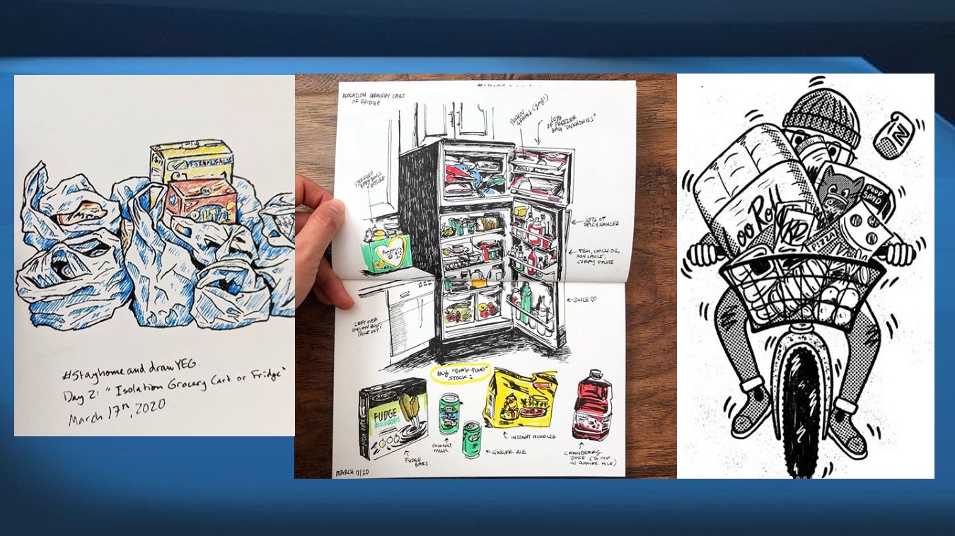 Edmonton Illustrator Launches Stayhomeanddrawyeg To Keep Covid 19 Isolation At Bay Edmonton Globalnews Ca