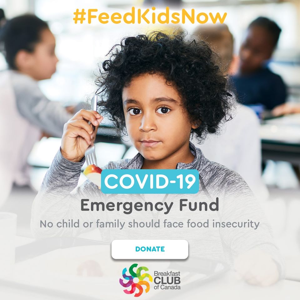 The Breakfast Club of Canada has set up an emergency fund amid the COVID-19 crisis. Thursday, March 26, 2020.