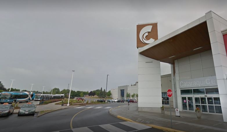 Kingston police are looking for two suspects who allegedly shot someone with a pellet gun at outside of the Cataraqui Centre.