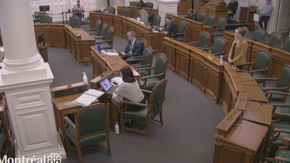 Montreal city council was unusually empty as officials take measures to prevent the spread of COVID-19. Monday March 23, 2020.