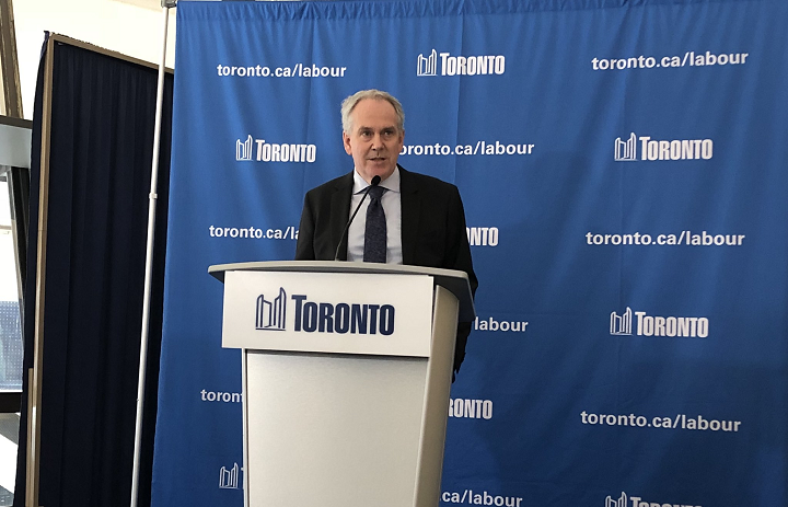 Toronto's city manager Chris Murray speaking on Monday.