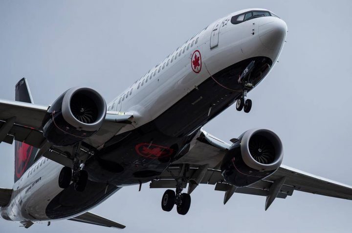 FILE: An Air Canada Boeing 737 Max aircraft arriving from Toronto prepares to land at Vancouver International Airport in Richmond, B.C., on March 12, 2019.