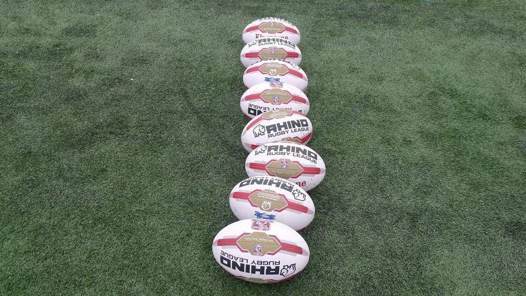 Rugby balls sit at a Toronto Wolfpack rugby team practice in Toronto on Thursday, May 4, 2017. Ottawa will unveil its new rugby league team on Monday. Eric Perez, co-founder and the first CEO of the Toronto Wolfpack, heads a Canadian consortium that acquired England's Hemel Stags with the goal of moving it to Ottawa. THE CANADIAN PRESS/Neil Davidson.