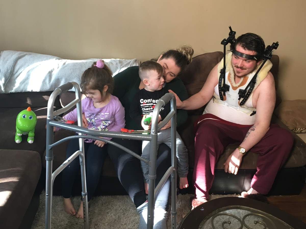 Dorian Gladue is now recovering at home with his family after surviving a deadly car crash.