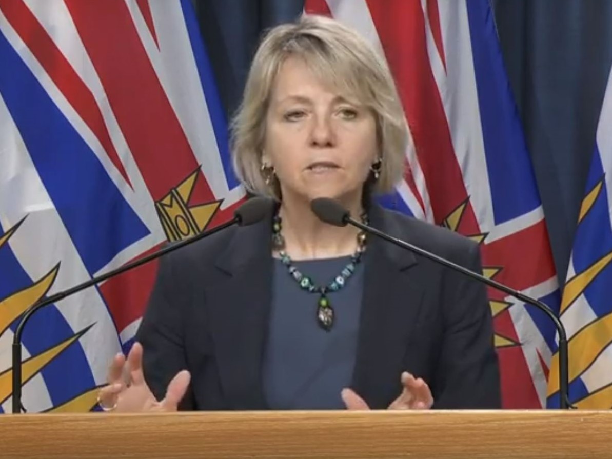 Dr. Bonnie Henry speaks during a daily news conference regarding the latest coronavirus pandemic statistics in British Columbia.