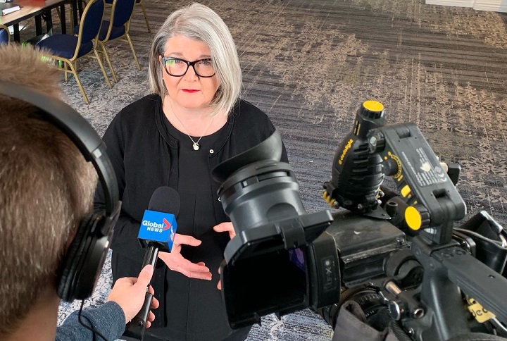 Saskatchewan Union of Nurses is calling on the premier to reconsider releasing details next week on the plan to reopen portions of the economy, says president Tracy Zambory, pictured here in a file photo.