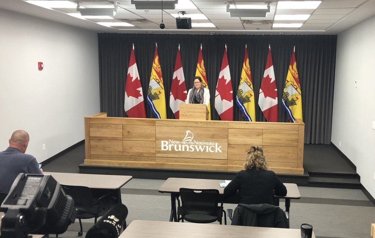 Dr. Jennifer Russell, New Brunswick's chief medical officer of health, addresses media on March 12, 2020. 
