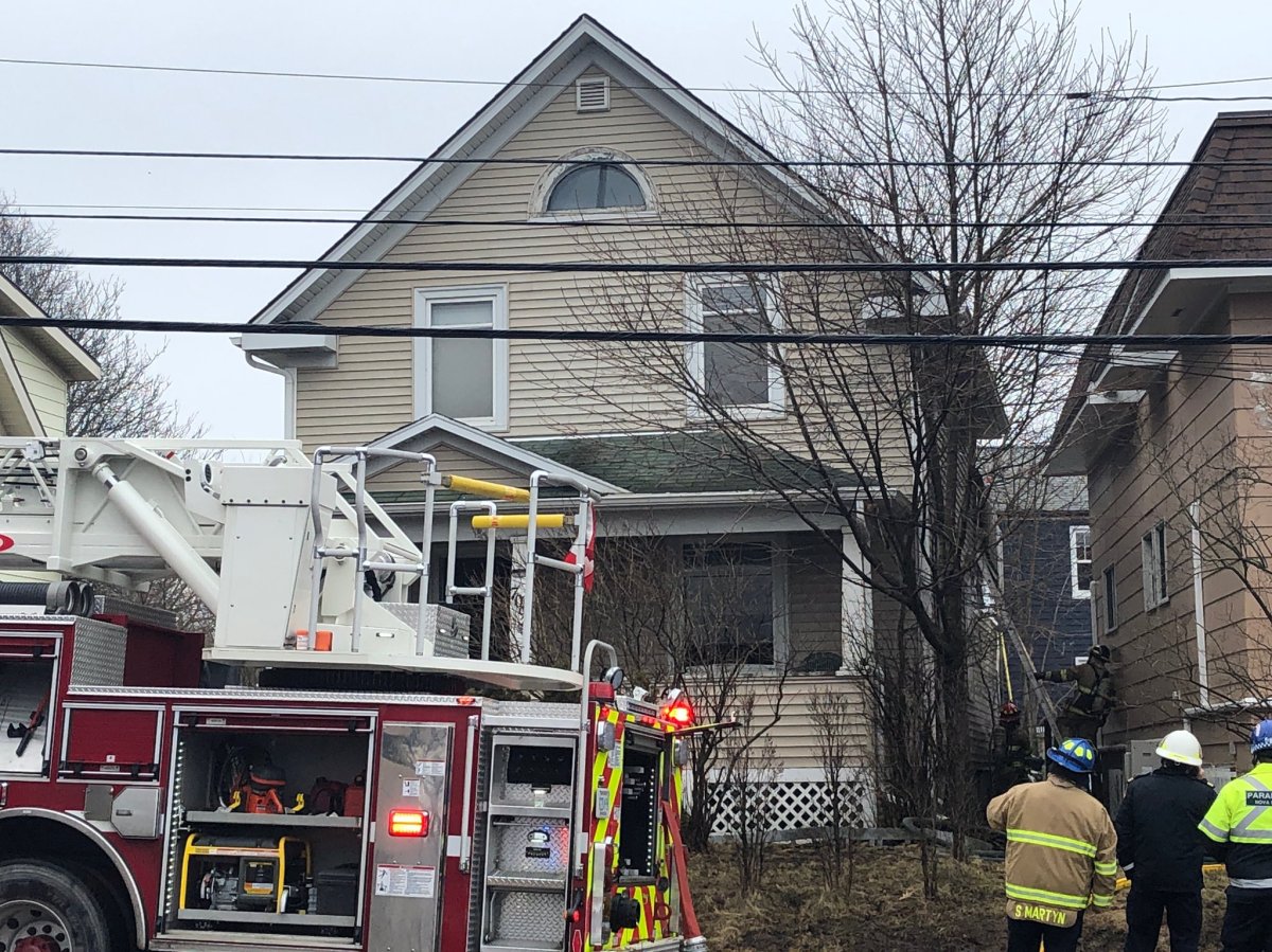 Halifax Fire and Emergency Services work at the scene of a house fire on Chebucto Road on March. 3, 2020. 