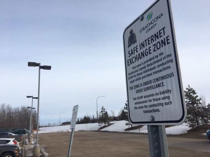 A safe internet exchange zone in Strathcona County Thursday, March 5, 2020.