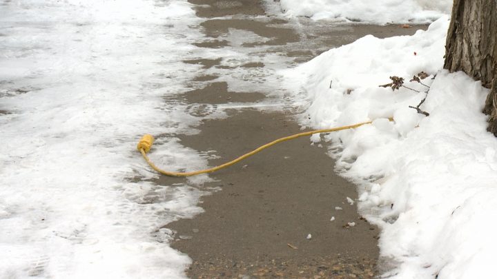 Extension cords can be a hazard for pedestrians.