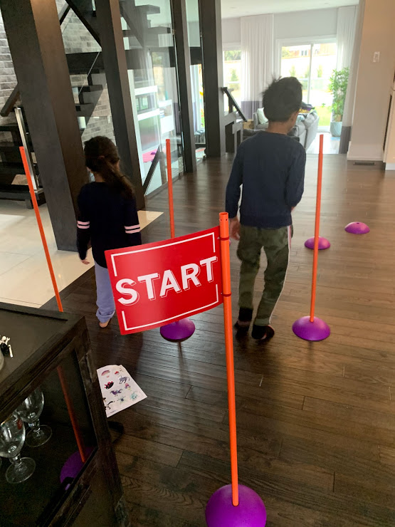 An activity Farah Nasser set up for her children during self-isolation.
