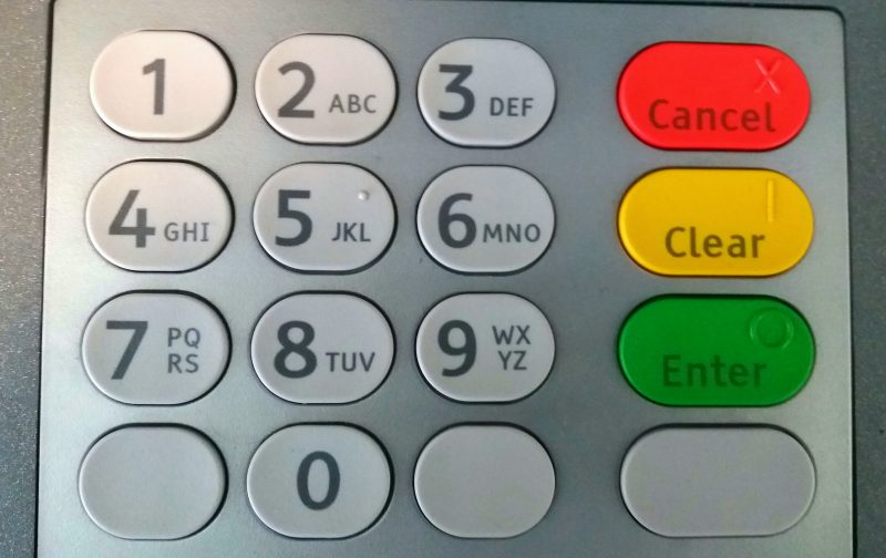 ATM keypad