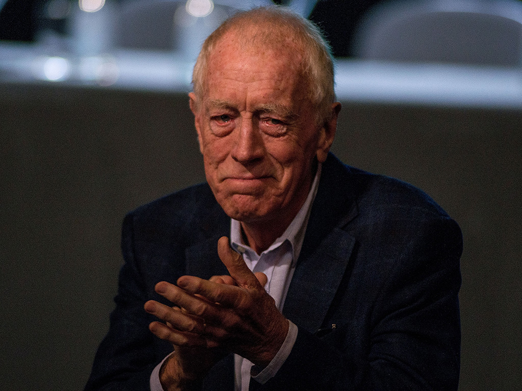 Max Von Sydow attends the Martin Scorsese Master Class during the seventh Film Festival Lumiere on Oct. 16, 2015 in Lyon, France.