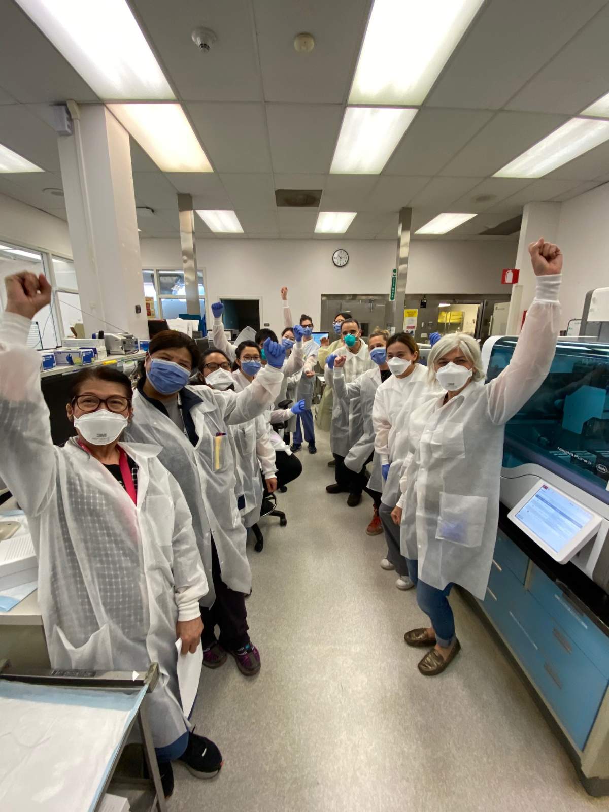 The virology and microbiology lab team at Vancouver’s St. Paul’s Hospital.