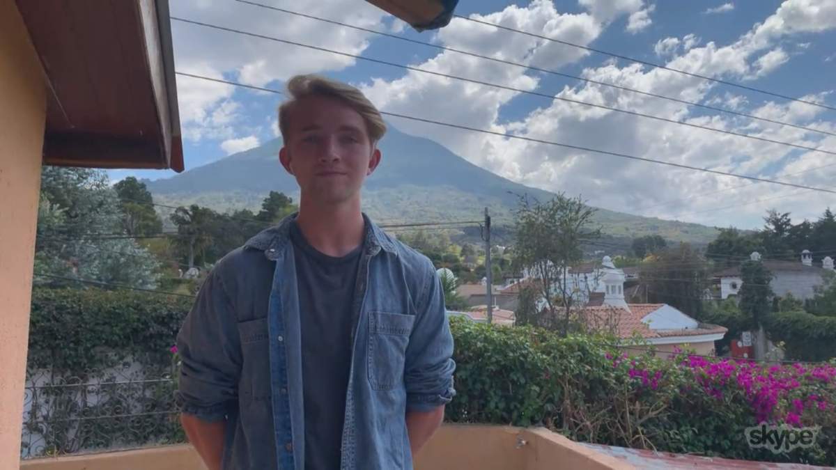 Aaron Doerksen, 18, in Guatemala during a Skype call with Global News.