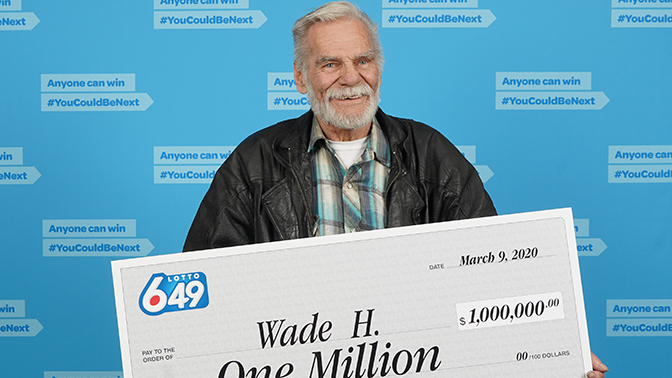 Wade Hardie won Saturday's guaranteed prize of $1 million in Saturday's Lotto 6/49 draw. 