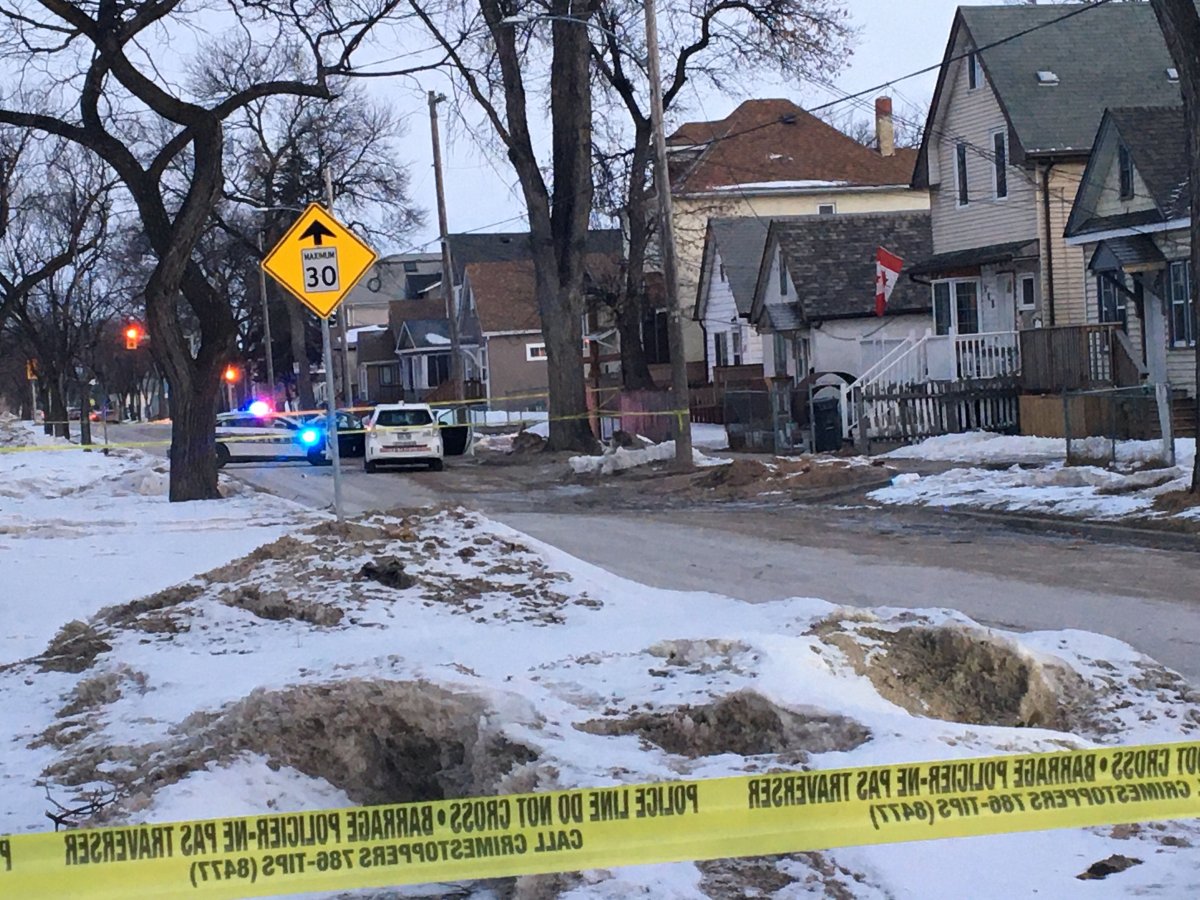 Police tape up on Burrows Avenue Thursday morning.