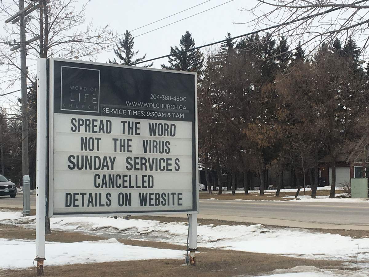 Word of Life Church in Niverville is cancelling Sunday services.